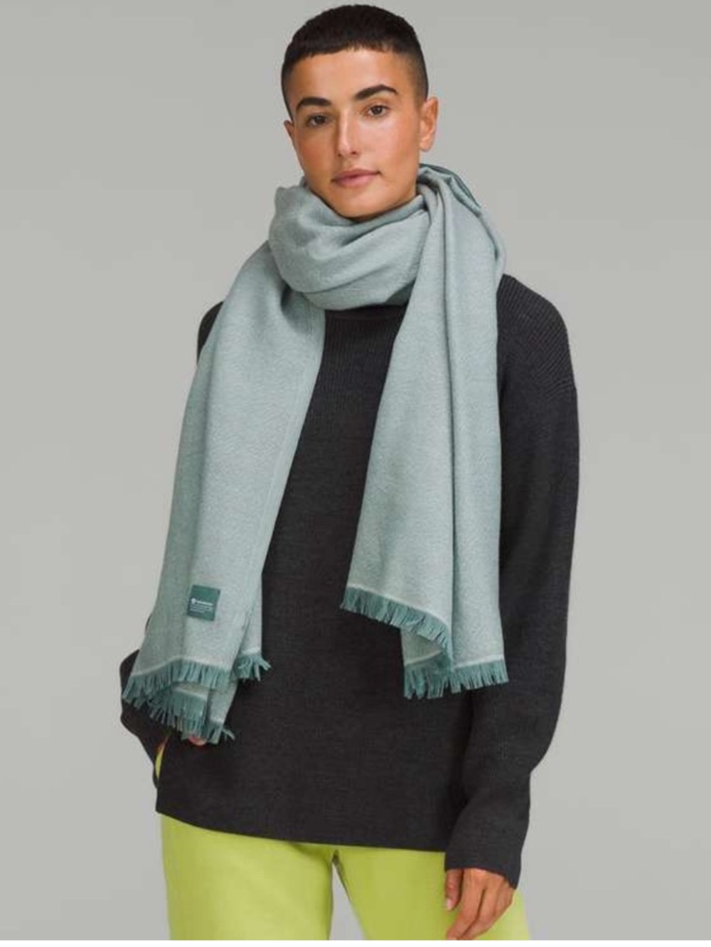 RARE Lululemon Woven Wool Scarf
Tidewater Teal / White Opal